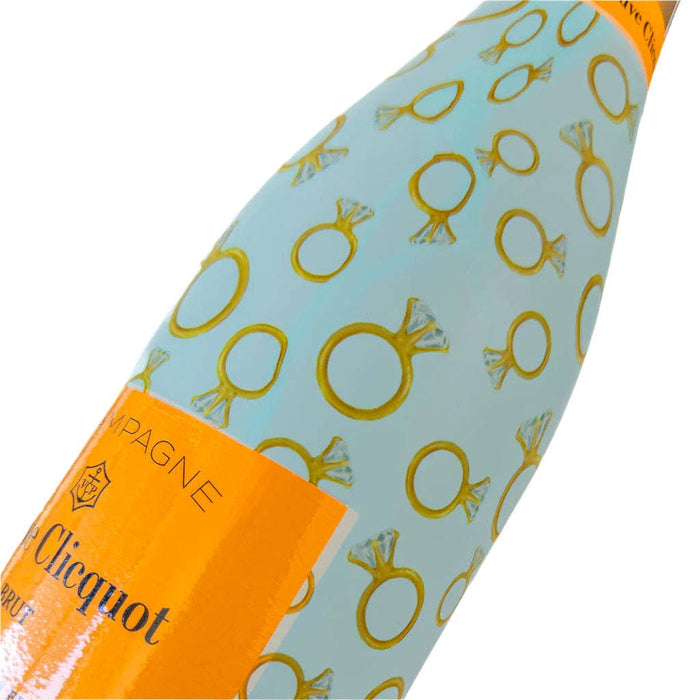 Blue Engagement Ring - Champagne