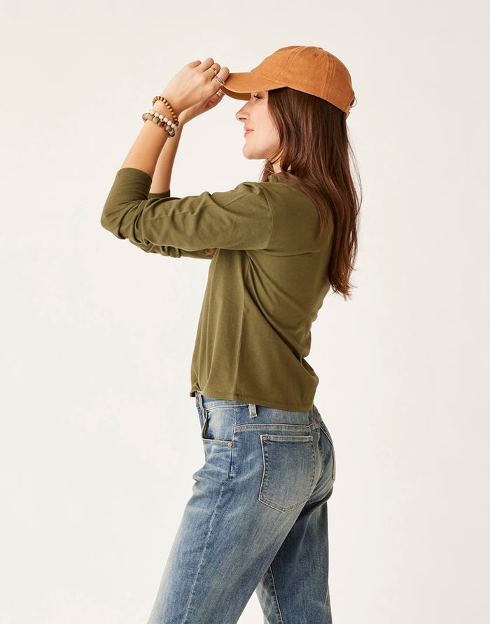 Bray Mockneck Top: Fir - FINAL SALE