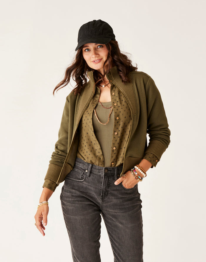 Briar Fleece Jacket: Fir - FINAL SALE