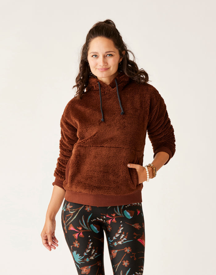 Brie Sherpa Hoodie: Chocolate - FINAL SALE