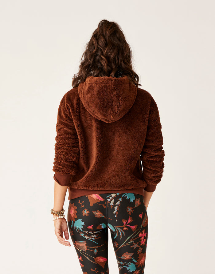 Brie Sherpa Hoodie: Chocolate - FINAL SALE