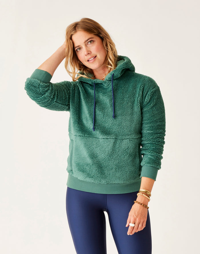 Brie Sherpa Hoodie: Forest - FINAL SALE