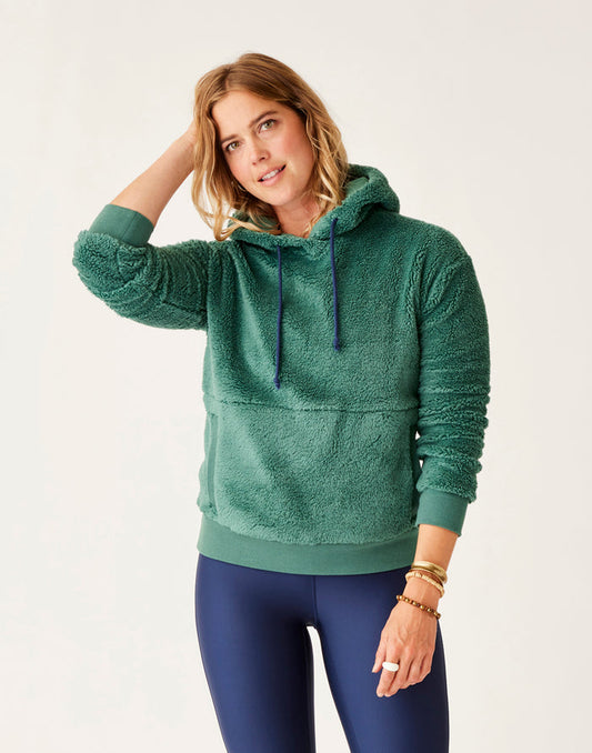 Brie Sherpa Hoodie: Forest - FINAL SALE