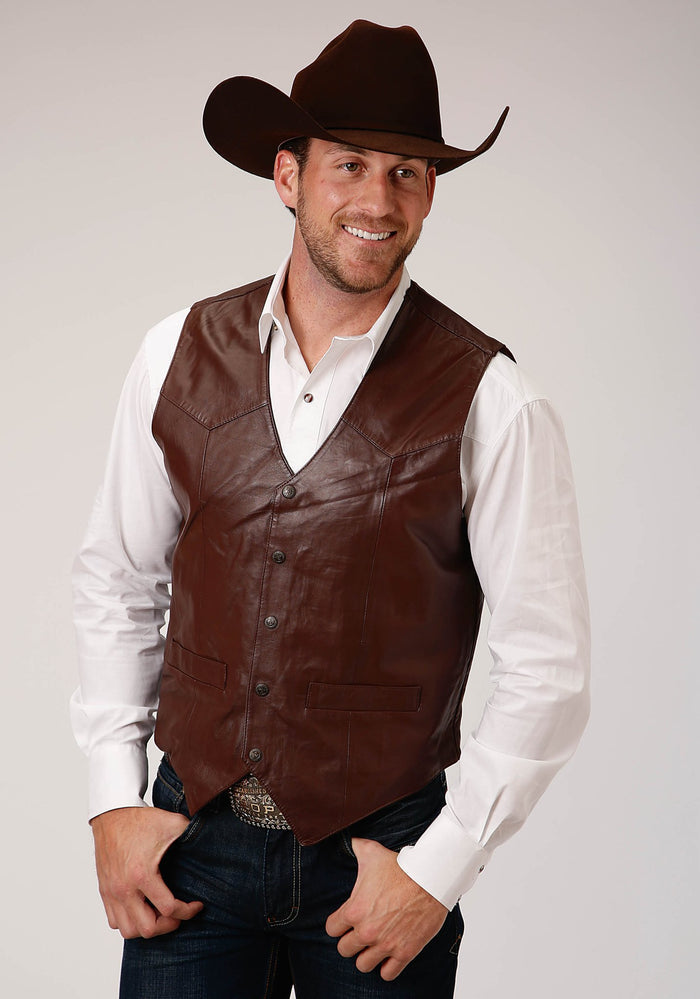 Roper 02-075-0520-0501 BR Brown Lamb Nappa Leather Vest