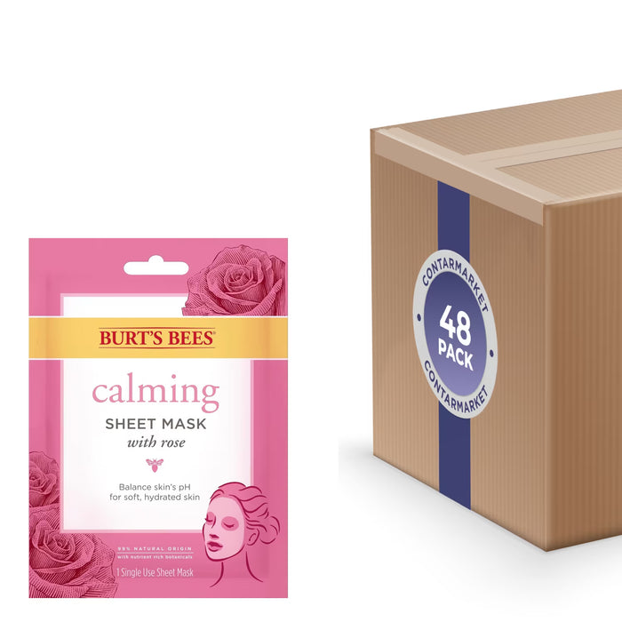 Burt's Bees Calming Facial Sheet Mask with Rose Extract - 1 Ct - 48 Pack