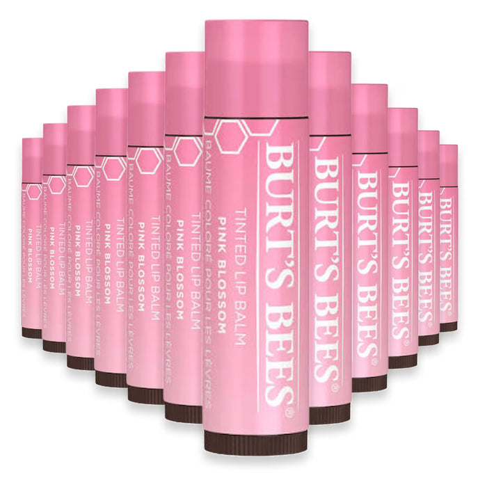 Burt's Bees Tinted Lip Balm Pink Blossom Sheer Moisturizing Lip Color - 16 Pack