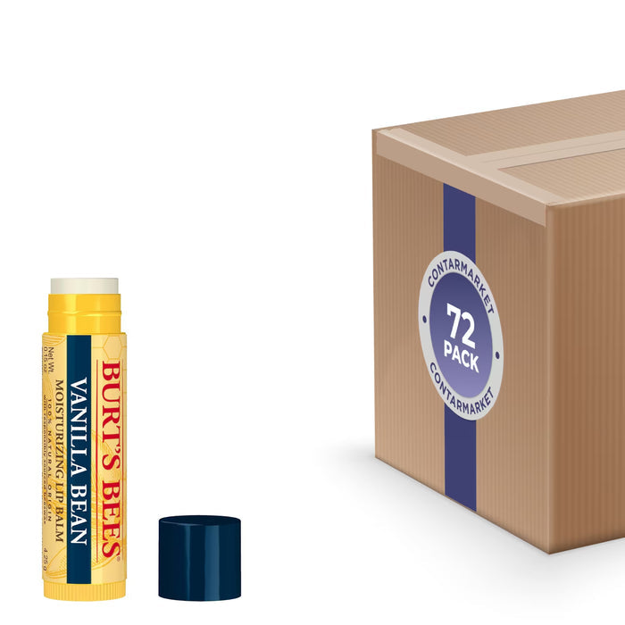 Burt's Bees Vanilla Bean Moisturizing Lip Balm with Beeswax 0.15 oz - 72 Pack