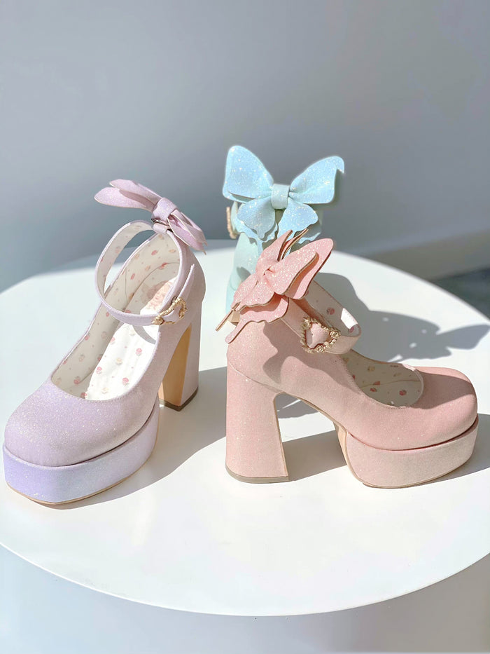 ♡ Butterfly ♡ - Bling High Heels