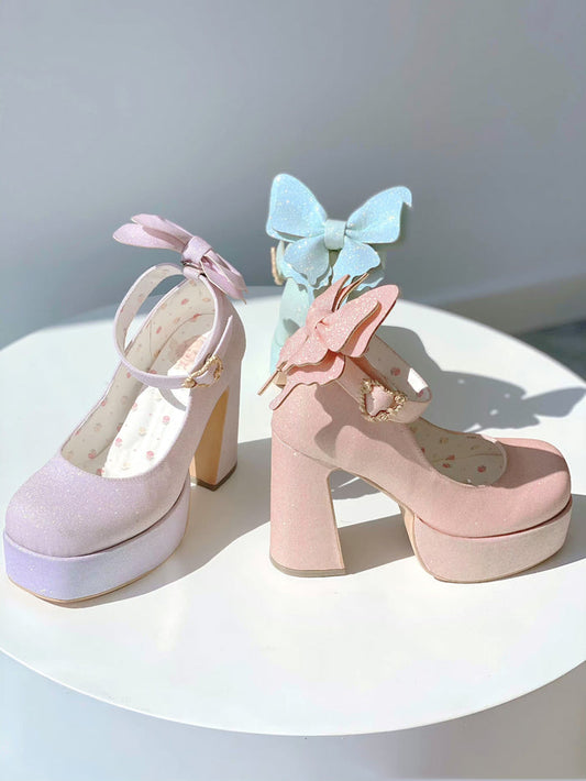 ♡ Butterfly ♡ - Bling High Heels