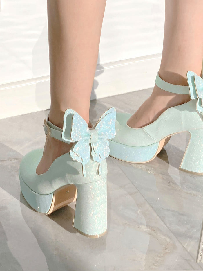 ♡ Butterfly ♡ - Bling High Heels
