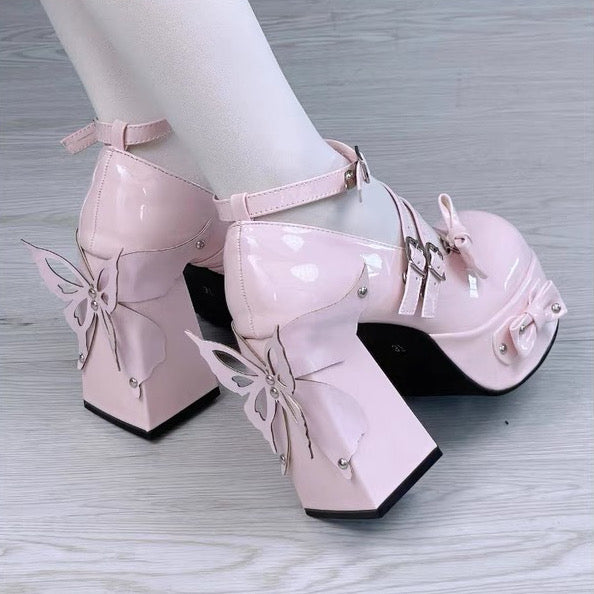 ♡ Butterfly Sketch ♡ - Platform Heels