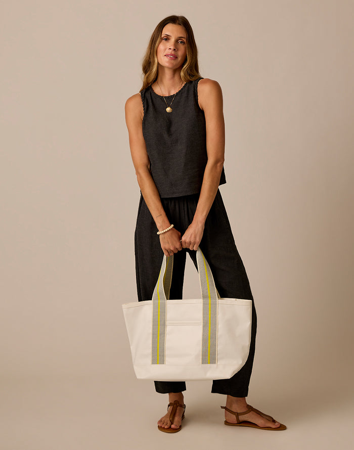 Cabana Tote: Yellow Stripe