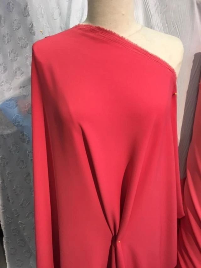 Calypso Coral Stretch Poly Crepe