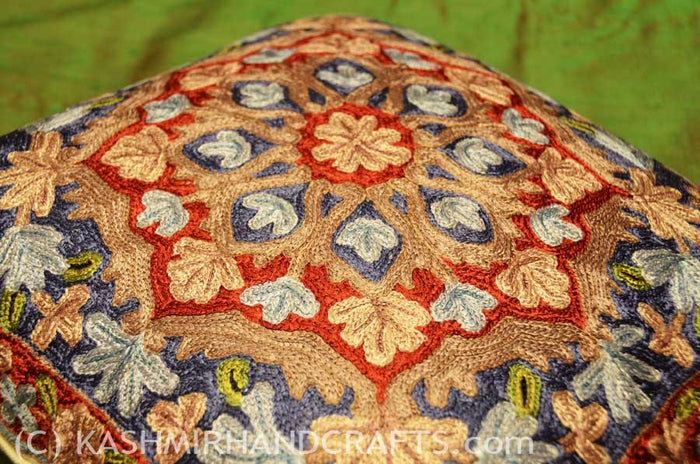 camel pillow cover hand embroidered - Kashmir Designs