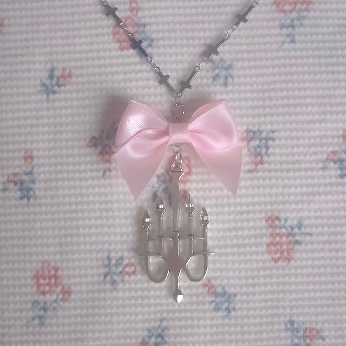 ♡ Candlestick Bow Necklace ♡