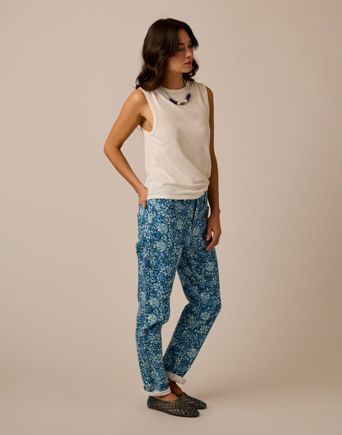 Carson Hi Rise Jean: Indigo Floral
