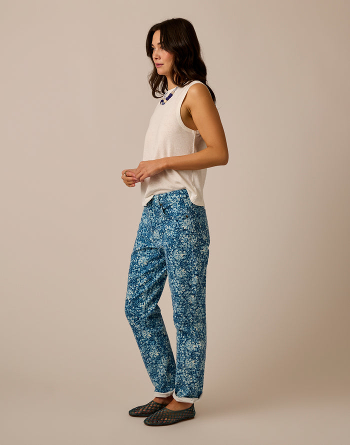 Carson Hi Rise Jean: Indigo Floral