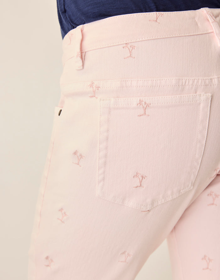 Carson Hi Rise Jean: Pastel Embroidery - FINAL SALE