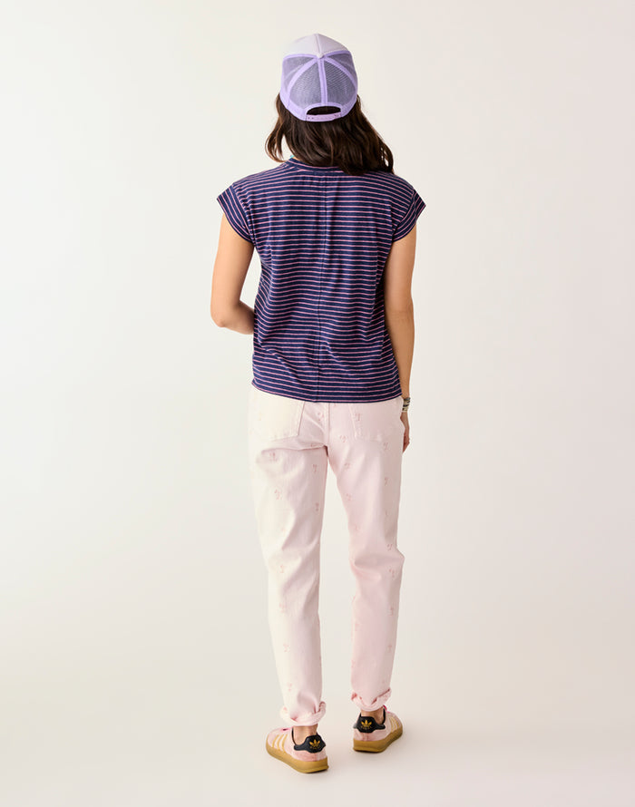 Carson Hi Rise Jean: Pastel Embroidery - FINAL SALE