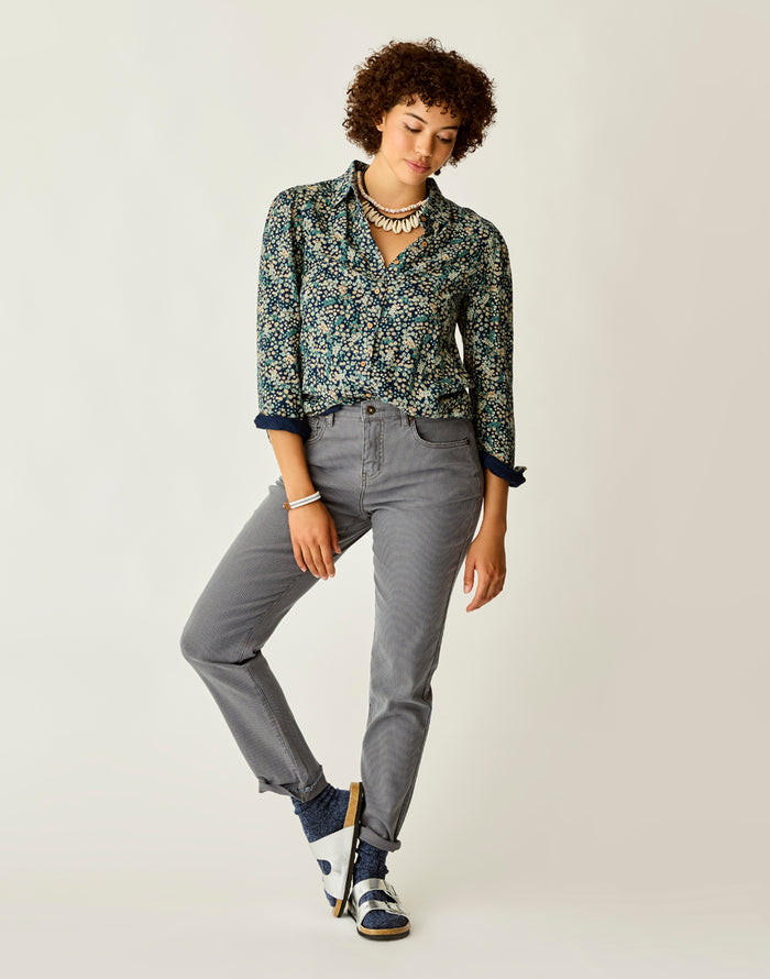 Carson Hi Rise RR Stripe: Pewter Overdye - FINAL SALE