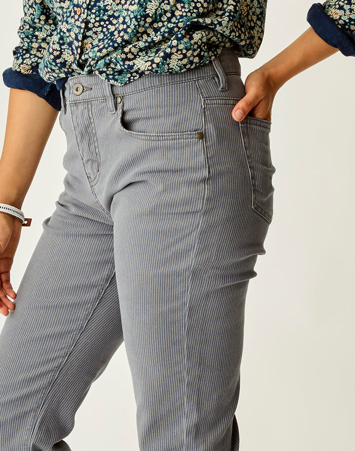 Carson Hi Rise RR Stripe: Pewter Overdye - FINAL SALE