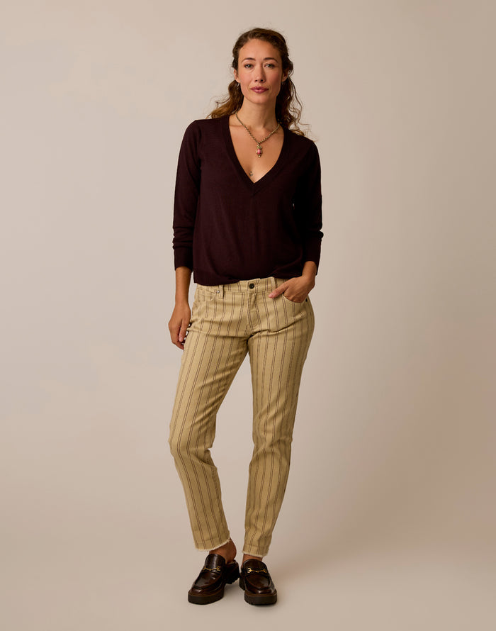 Carson Jean: Rose Taupe Stripe