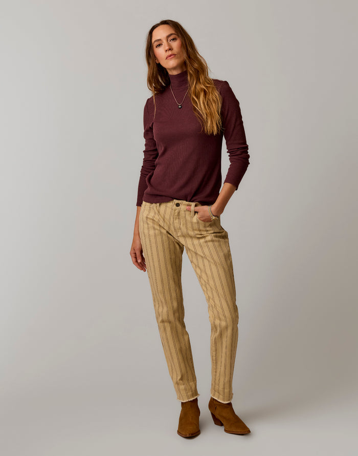 Carson Jean: Rose Taupe Stripe