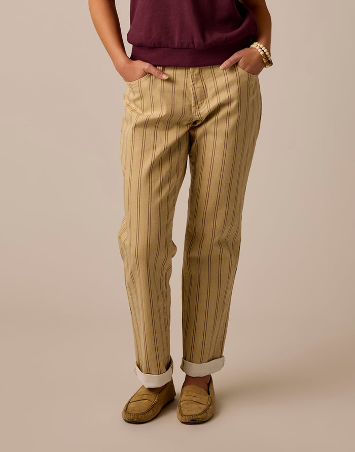 Carson Jean: Rose Taupe Stripe