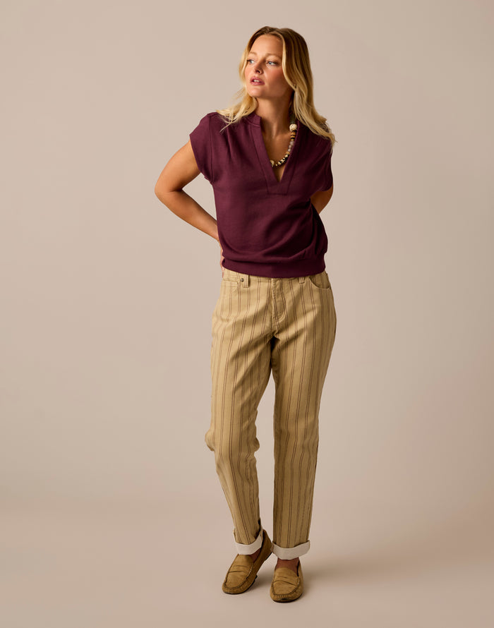 Carson Jean: Rose Taupe Stripe