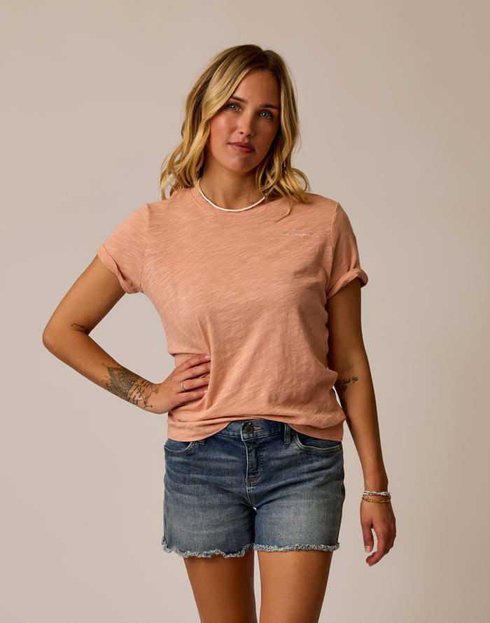 Cassidy Graphic Tee: Crema Waves