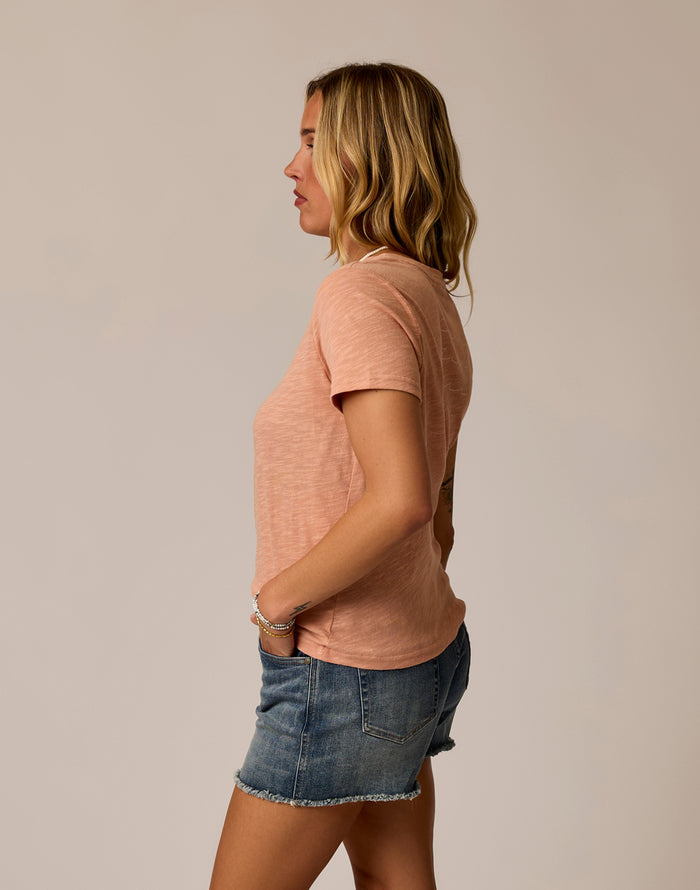 Cassidy Graphic Tee: Crema Waves