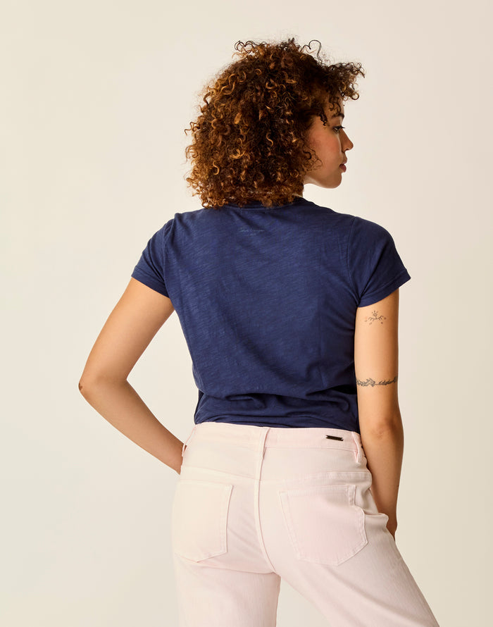 Cassidy Graphic Tee: Navy Apres - FINAL SALE