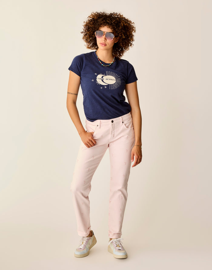 Cassidy Graphic Tee: Navy Celestial - FINAL SALE