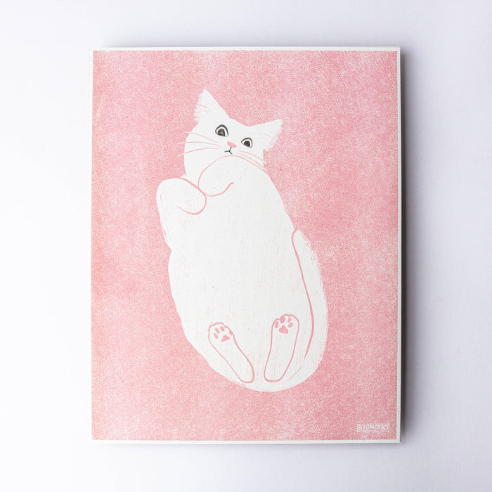 Cat on Glass - Risograph Print