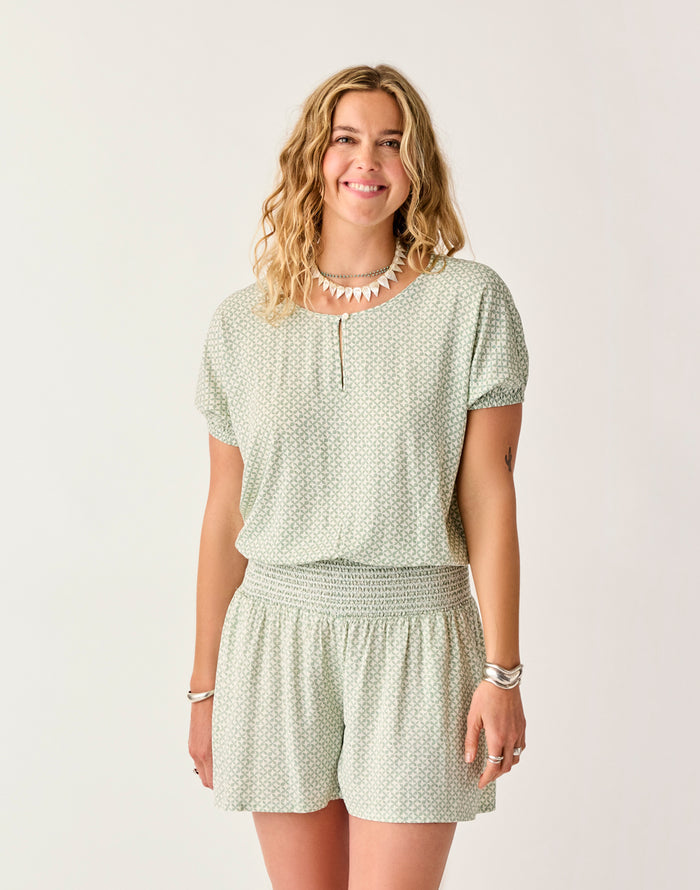 Celeste Top: Dk. Haze Geo - FINAL SALE