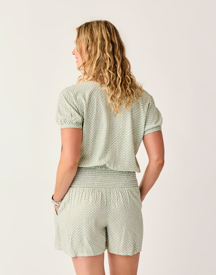 Celeste Top: Dk. Haze Geo - FINAL SALE