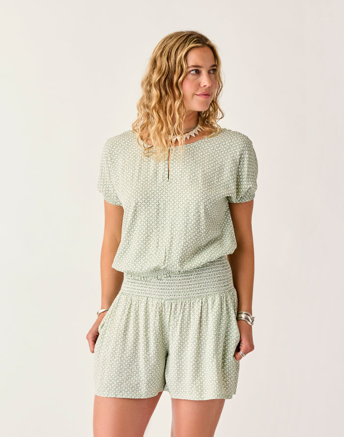 Celeste Top: Dk. Haze Geo - FINAL SALE