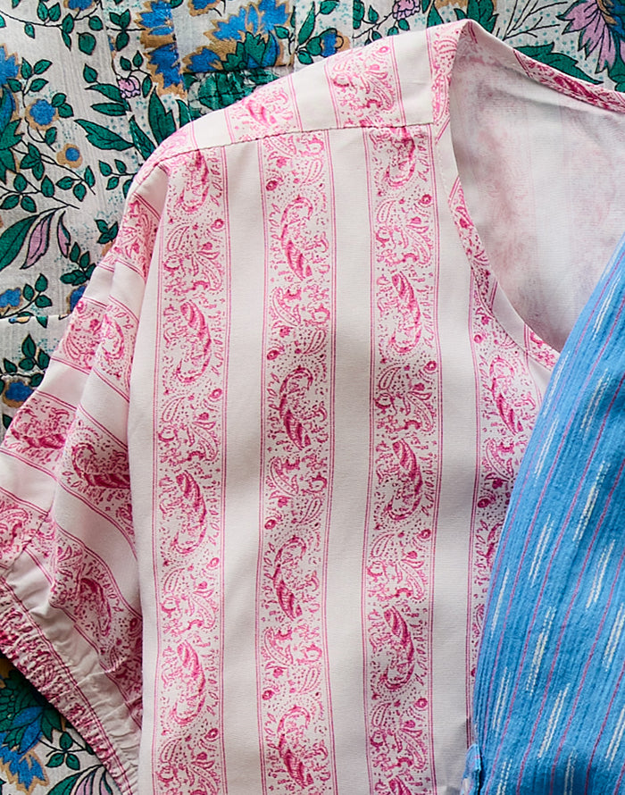 Celeste Top: Pink Paisley - FINAL SALE