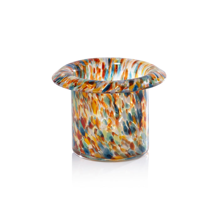 Celia Opal Confetti Glass Multipurpose Candle Holder / Vase - Set of 4 - Candle Holders by Carlyle Avenue