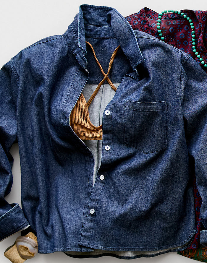 Claire Twill Shirt: Dark Indigo