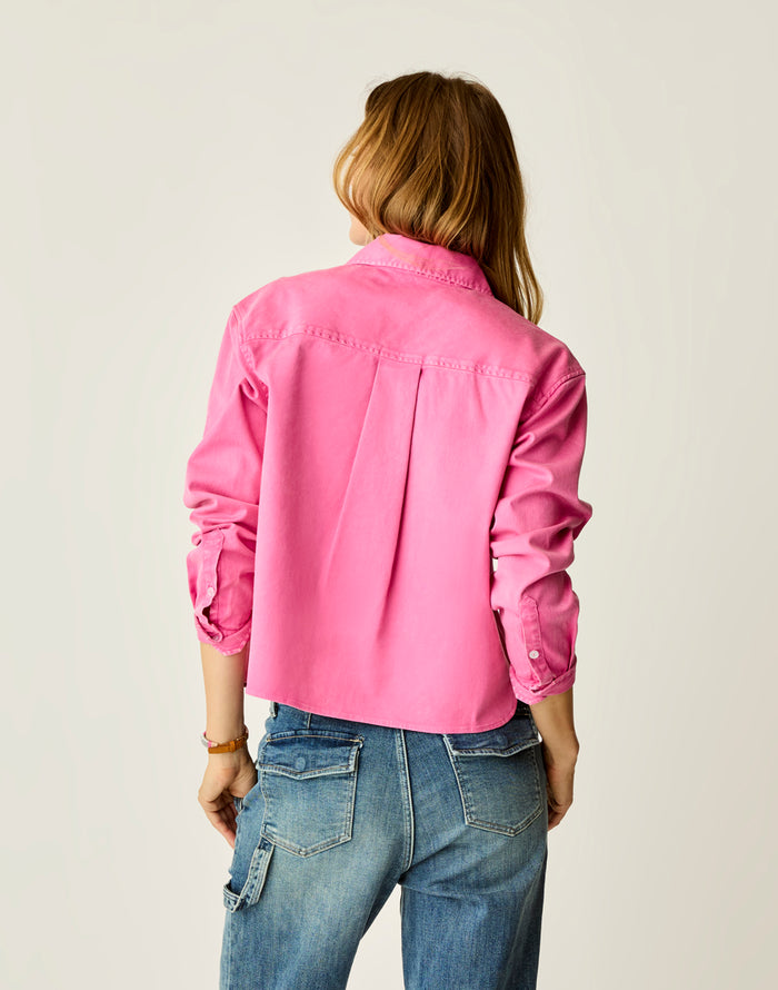 Claire Twill Shirt: Hot Pink