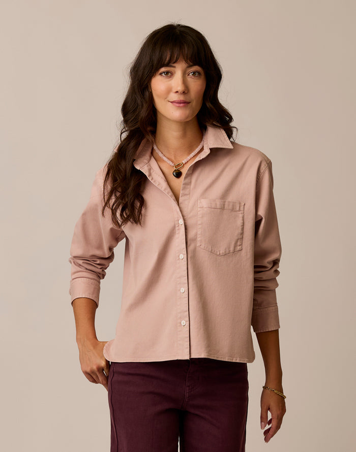Claire Twill Shirt: Washed Adobe