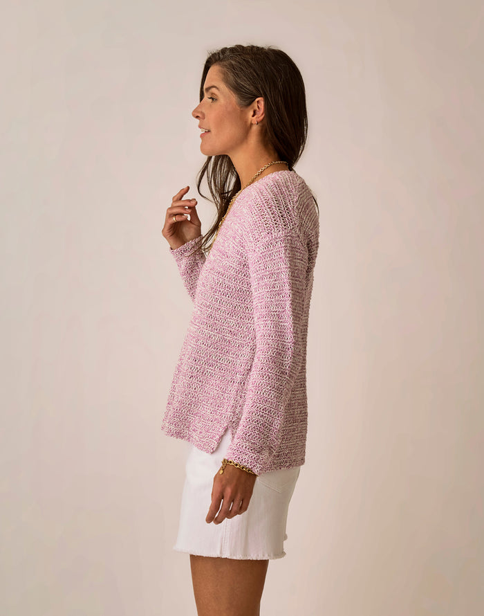 Clarissa Marled Sweater: Light Violet