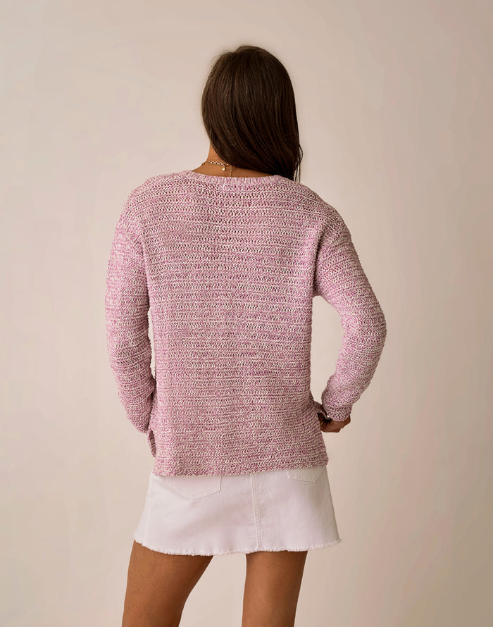 Clarissa Marled Sweater: Light Violet