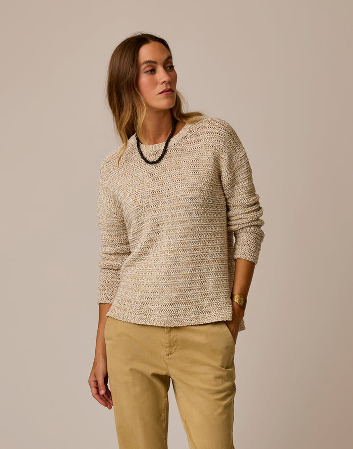 Clarissa Marled Sweater: Sand