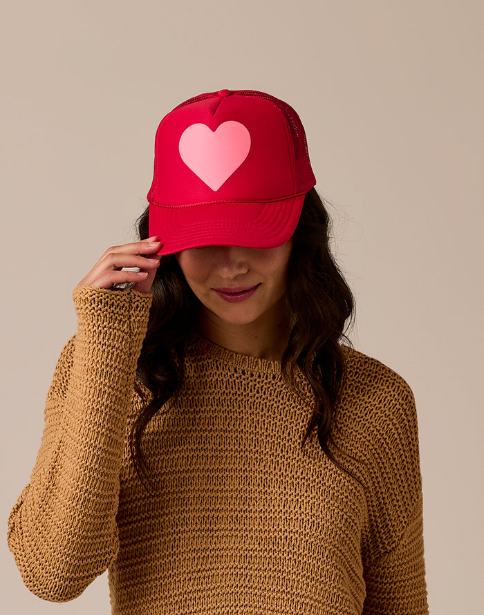 Classic Heart Trucker: Red