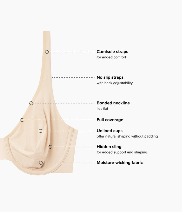 Comfortable Cool Underwire Bra: Sand