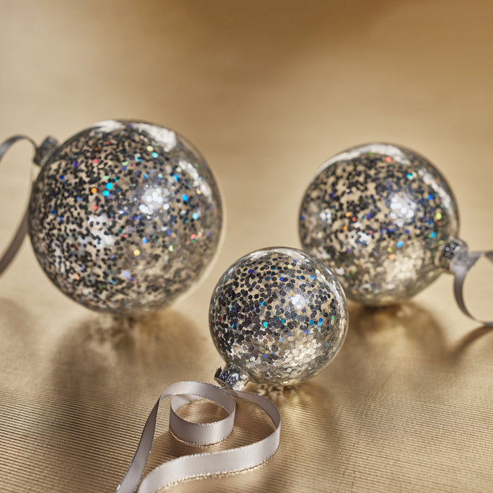 Confetti Glass Ball Ornament - Silver - Ornaments by Carlyle Avenue