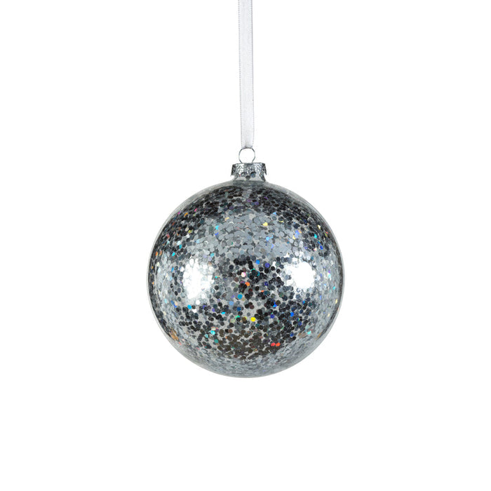 Confetti Glass Ball Ornament - Silver - Ornaments by Carlyle Avenue