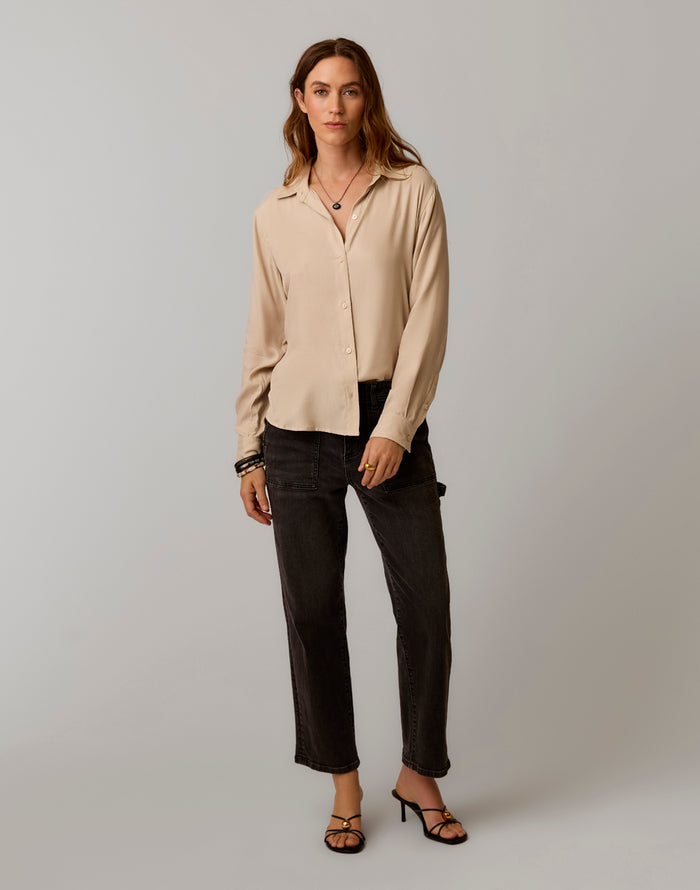 Corey Denim Pant: Washed Black